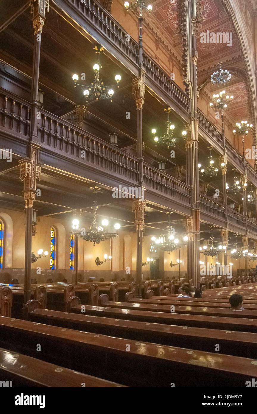 Interno della Sinagoga di via Dohany, Budapest, Ungheria Foto Stock