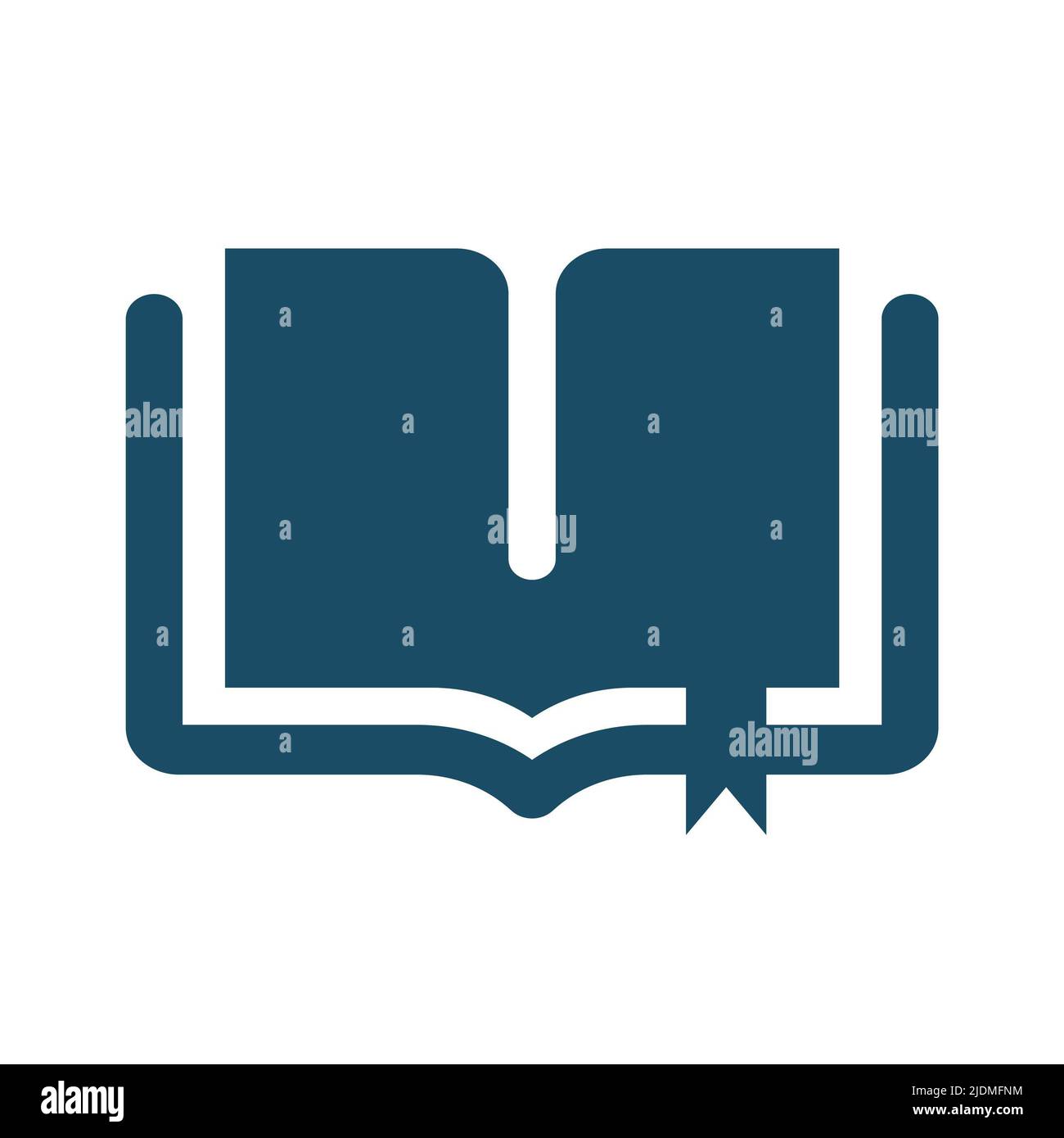 Libro di alta qualità di colore blu scuro con icona a forma di libro. Pittogramma, serie di icone, illustrazione. Utile per siti Web, banner, biglietti d'auguri, app e social media Foto Stock