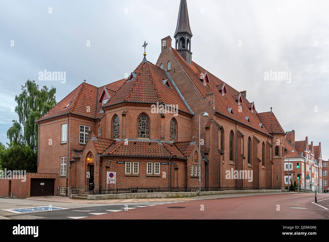 L'SCT catolico. Norberts chiesa nel centro di Vejle, Danimarca, 14 giugno 2022 Foto Stock