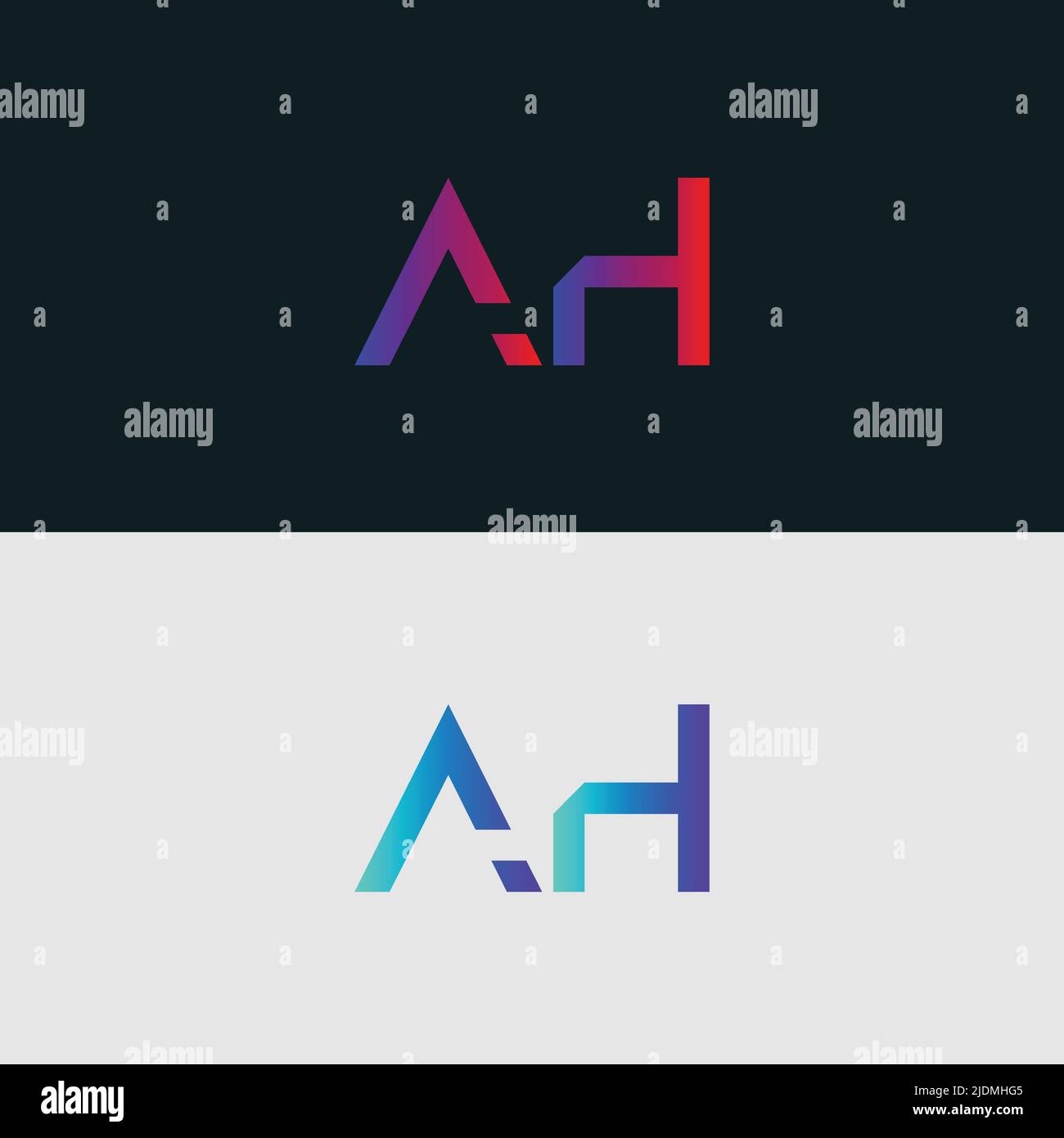 Icona lettera alfabetica logo AH Illustrazione Vettoriale
