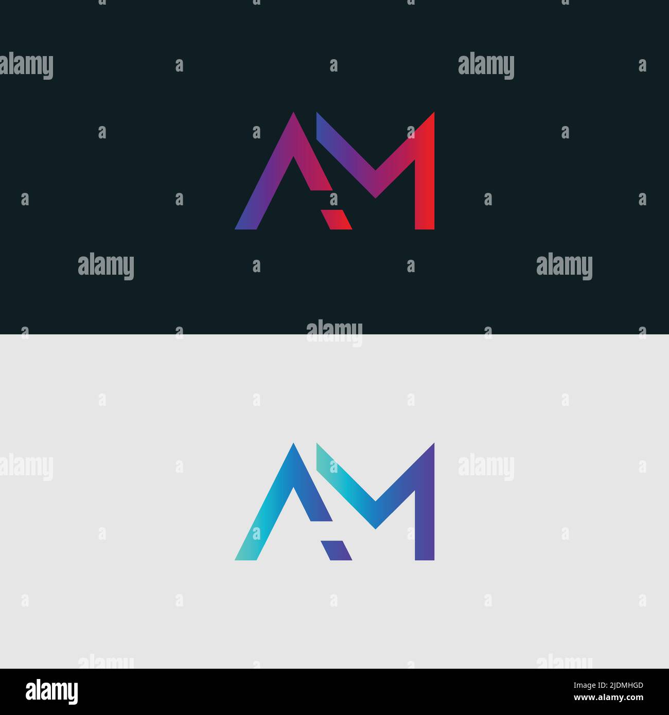 Icona lettera alfabetica logo AM Illustrazione Vettoriale
