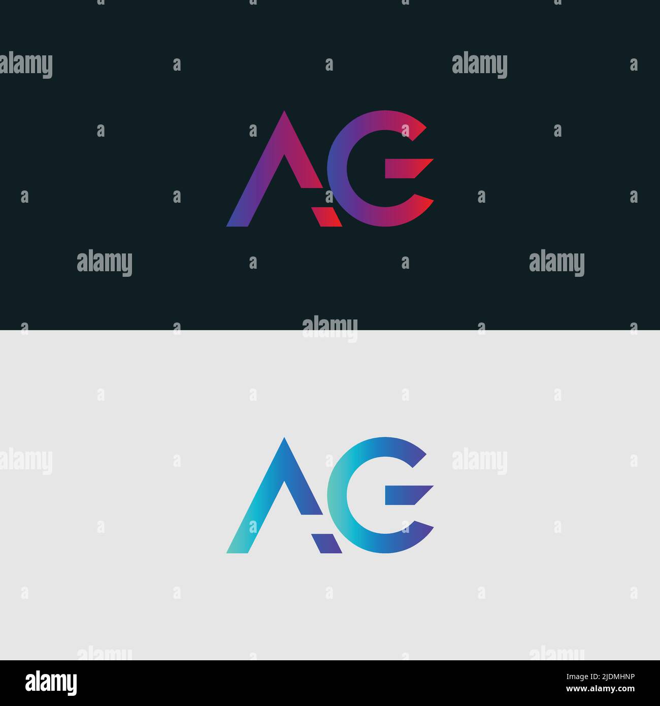 Lettera alfabetica icona logo AG Illustrazione Vettoriale