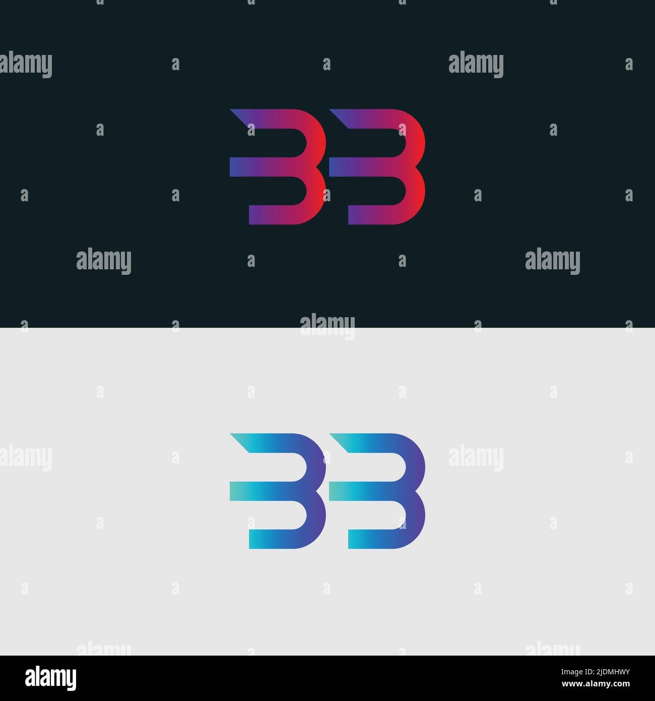 Icona lettera alfabetica logo BB Illustrazione Vettoriale