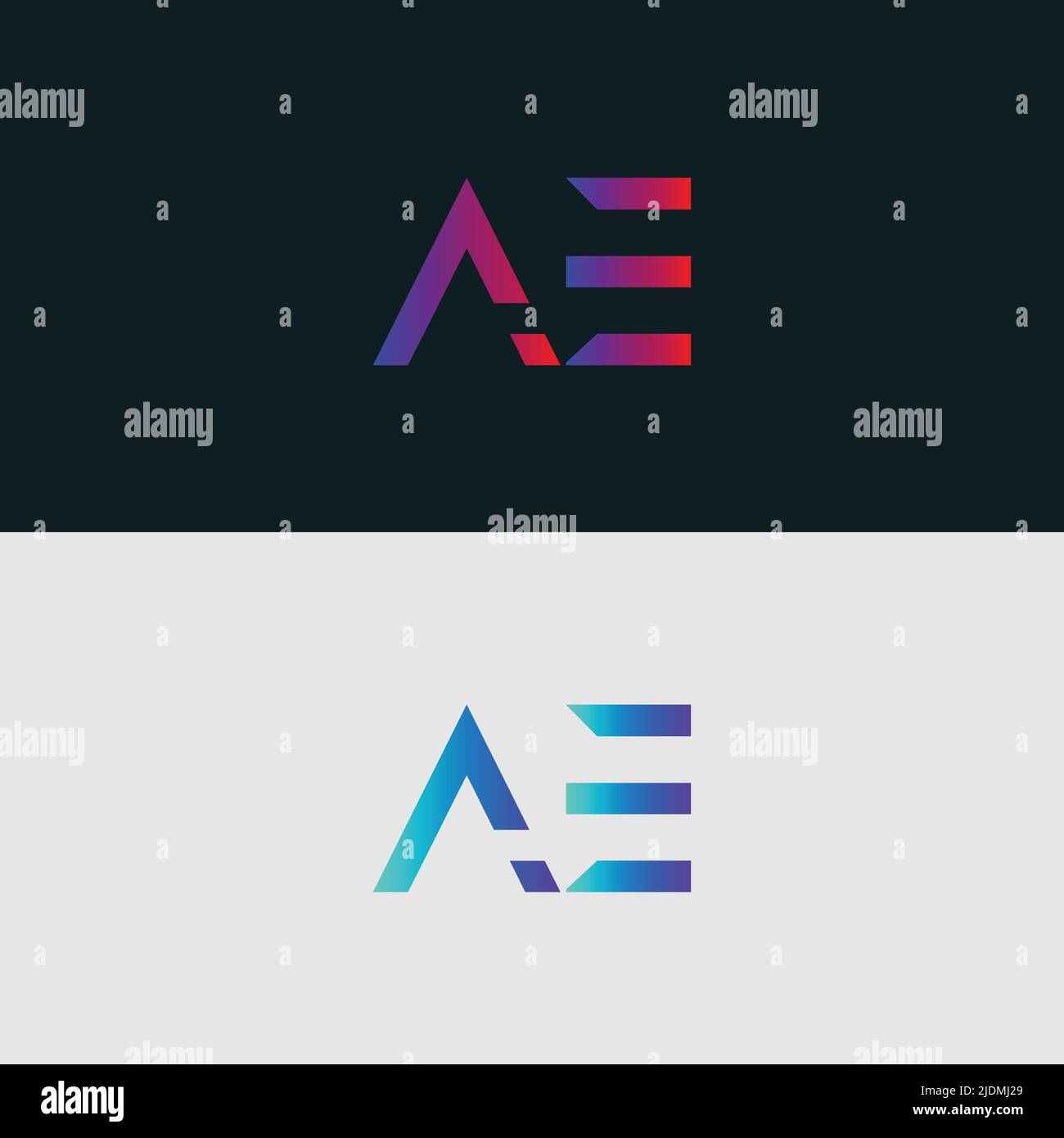 Icona lettera alfabetica logo AE Illustrazione Vettoriale