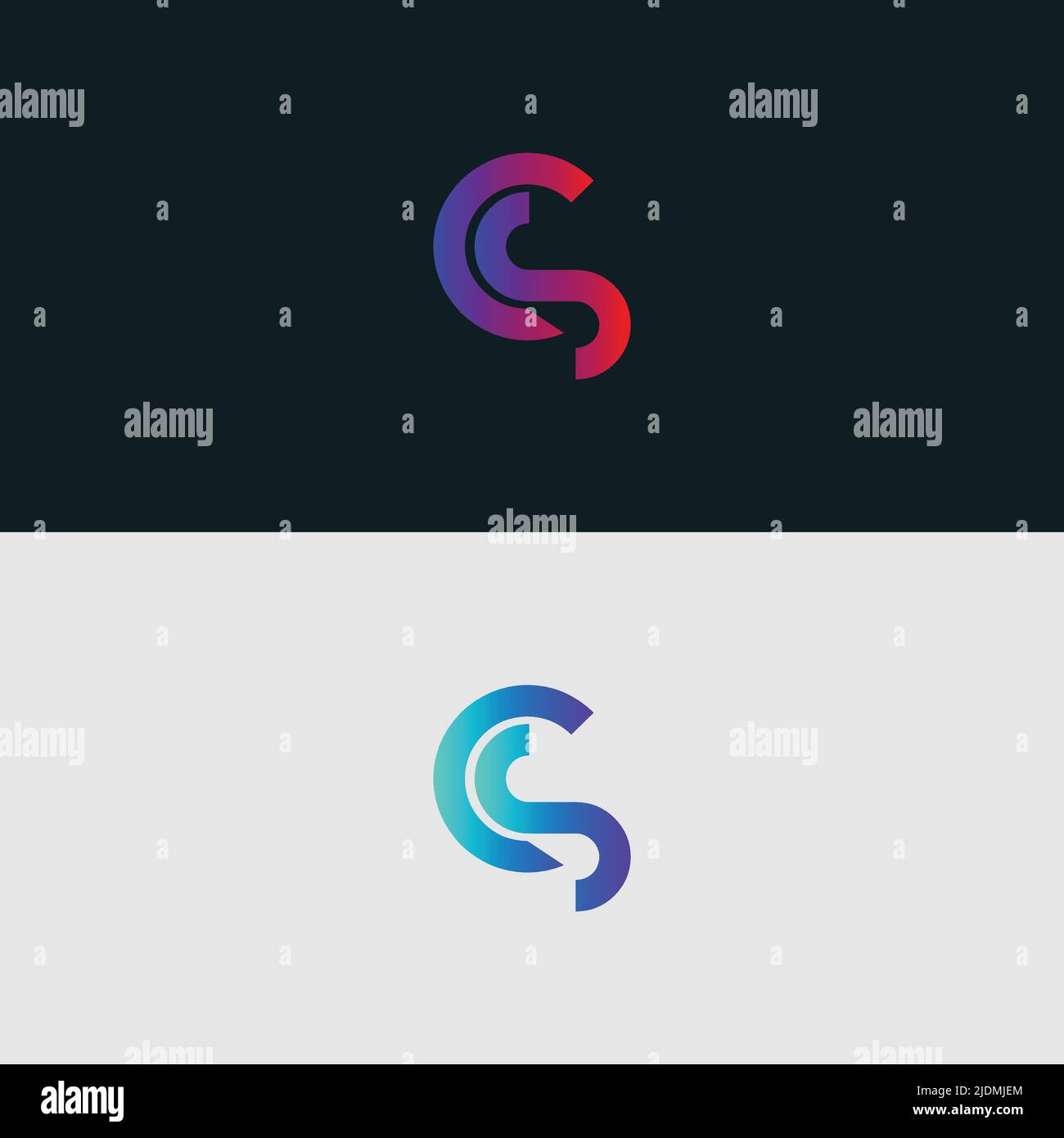 Icona lettera alfabetica logo CS Illustrazione Vettoriale