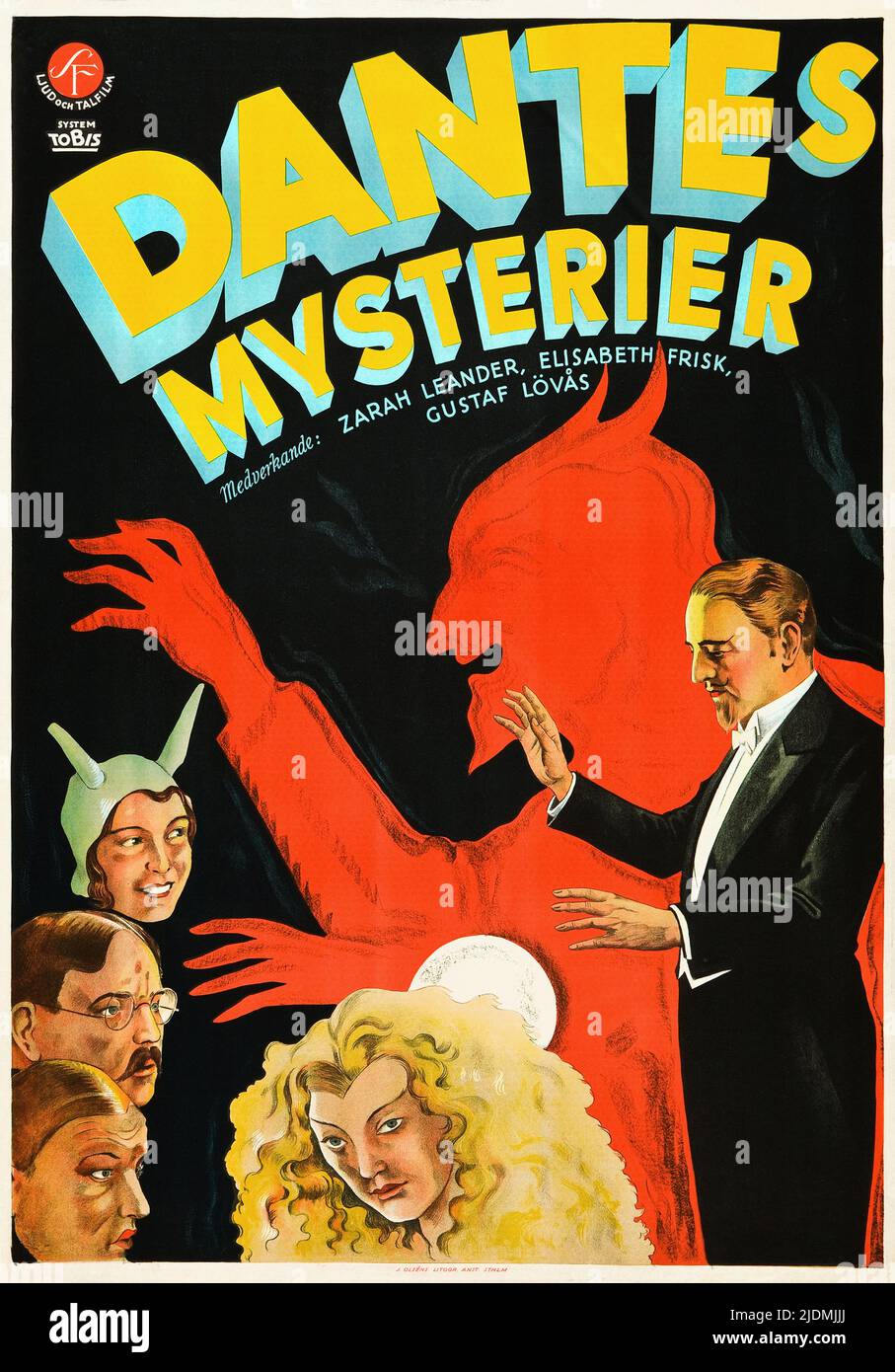 Poster Magiciano d'epoca - Misteri di Dante (1931) Poster svedese Harry August Jansen conosciuto in tutto il mondo come Dante il Mago. Foto Stock
