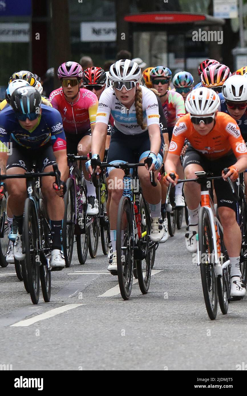 Elynor Bäckstedt di Gran Bretagna GB del team Trek Segafredo nel 2022 RideLondon Classique Foto Stock