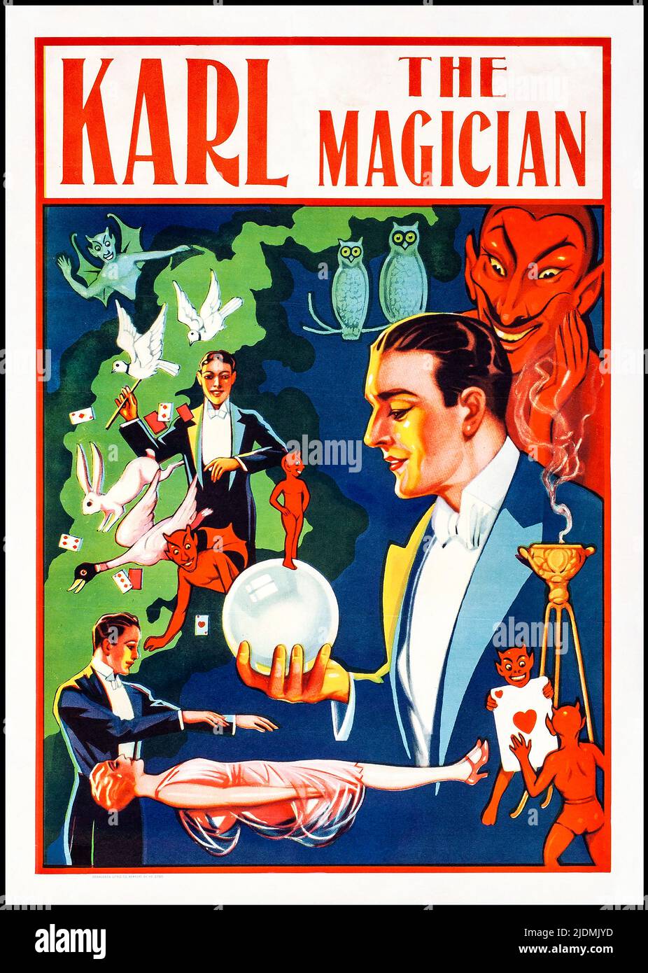 Karl the Magician (anni '20) Poster Magiciano d'epoca Foto Stock