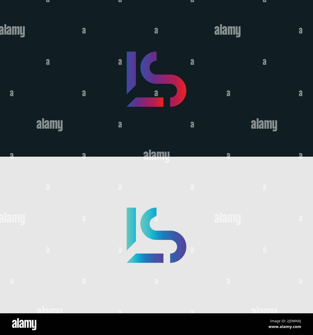 Lettera iniziale del logo dell'alfabeto icona LS, colori vivaci e colorati logo alla moda Illustrazione Vettoriale