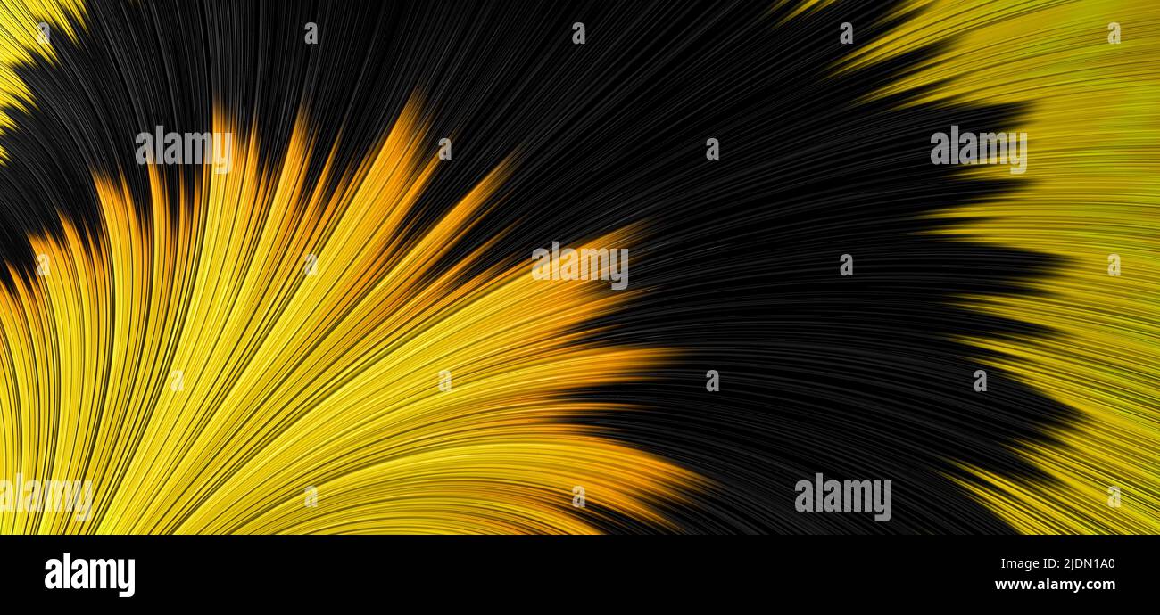 Giallo Swirl Psicedelico frattale astratto sfondo Foto Stock