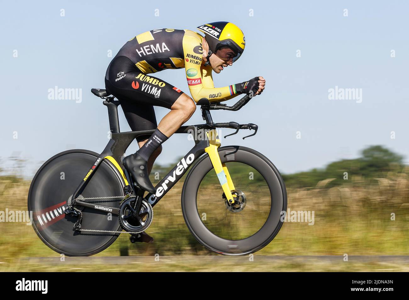 2022-06-22 18:17:04 EMMEN - ciclista Tom Dumoulin durante i campionati nazionali olandesi di prova di tempo a Drenthe. ANP BAS CZERWINSKIA olanda OUT - belgio OUT Foto Stock