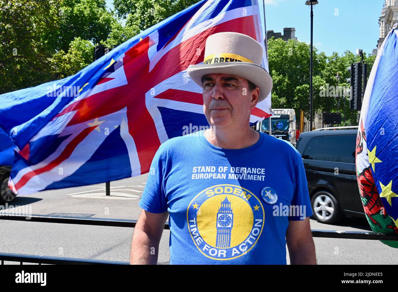 Londra, Regno Unito. Steve Bray. I membri della SODEM continuano a protestare contro Boris Johnson e contro il governo della Tory, Piazza del Parlamento, Westminster. Credit: michael melia/Alamy Live News Foto Stock
