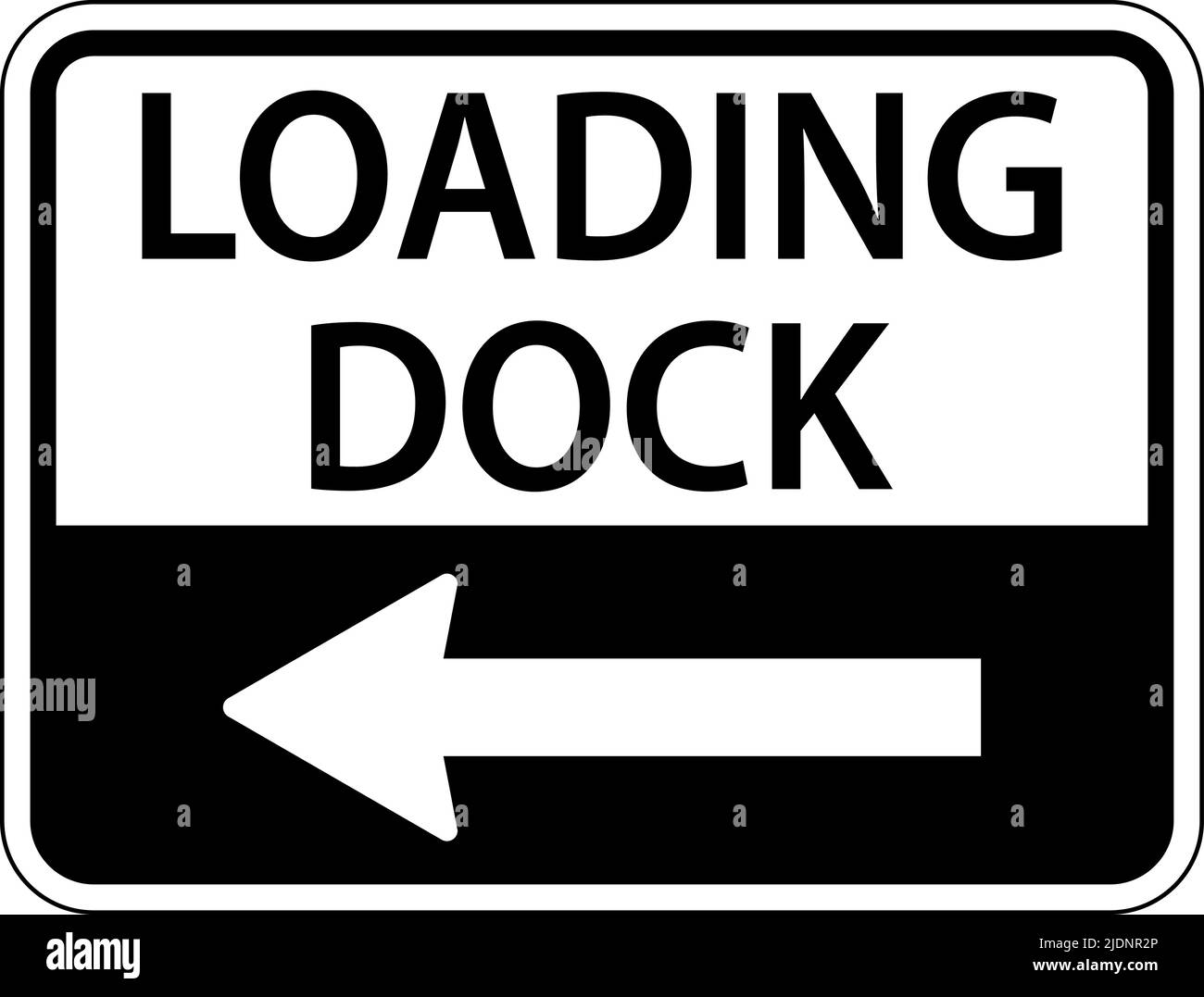 Caricamento del Dock freccia sinistra segno su sfondo bianco Illustrazione Vettoriale