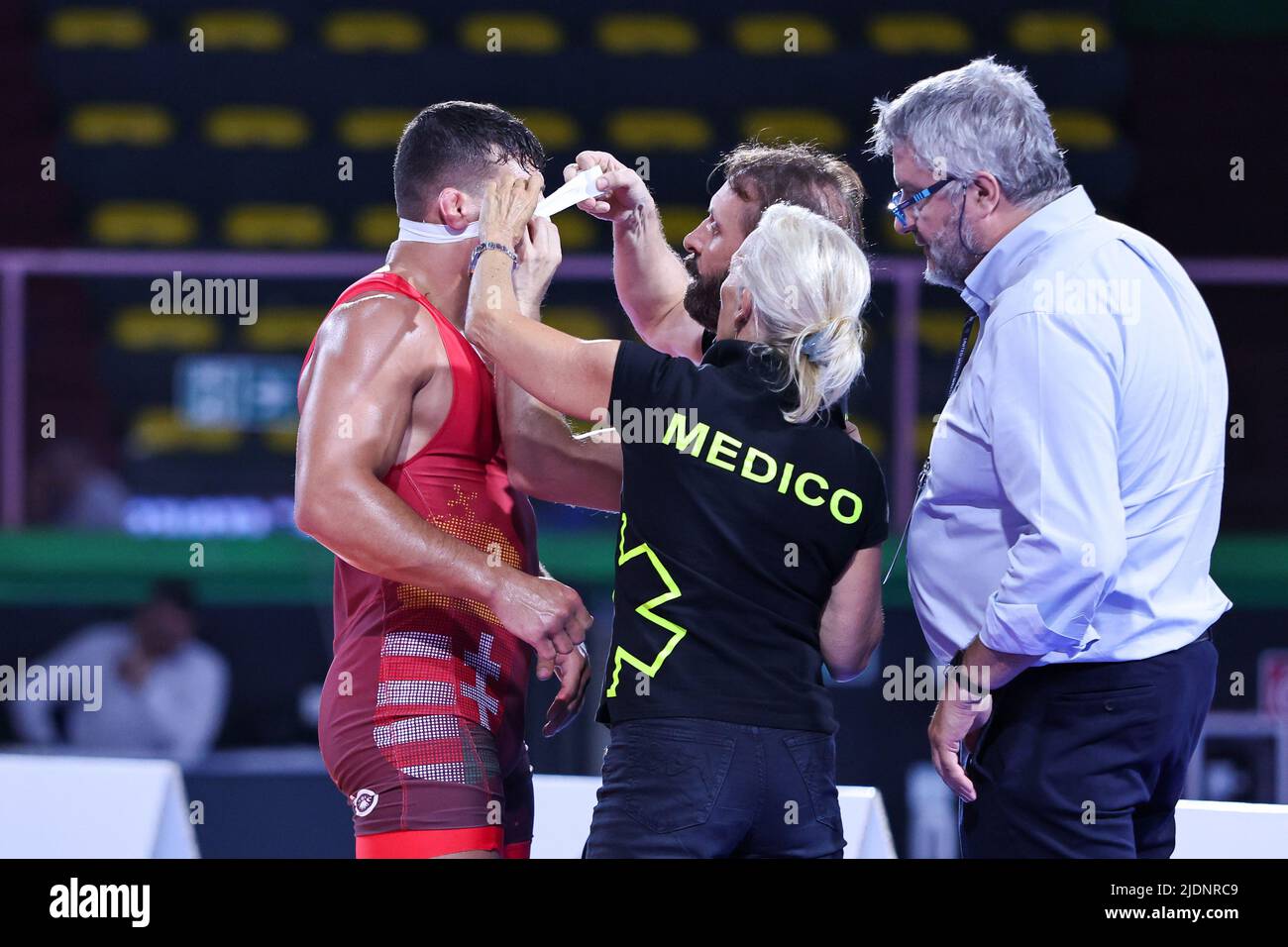 Matteo Pellicone, Roma, 22 giugno 2022, David Losonczi (HUN) GR 97kg durante la classifica 2022 Serie (day1) - Wrestling Foto Stock