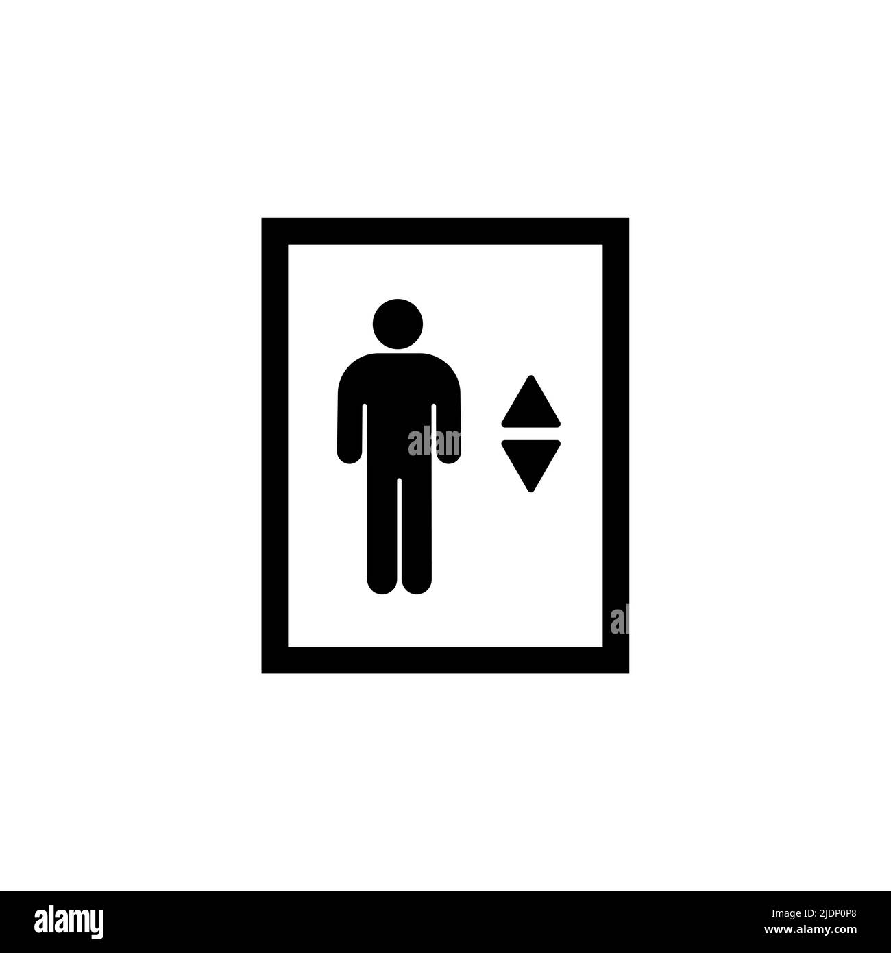 Icona del vettore di sollevamento elevatore. Ascensore, cartello di ingresso all'ufficio dell'edificio, ascensore Illustrazione Vettoriale
