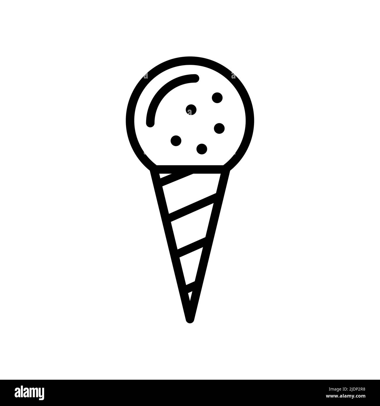 Icona del logo della linea gelato. Icona del vettore del cono del gelato del colpo Illustrazione Vettoriale