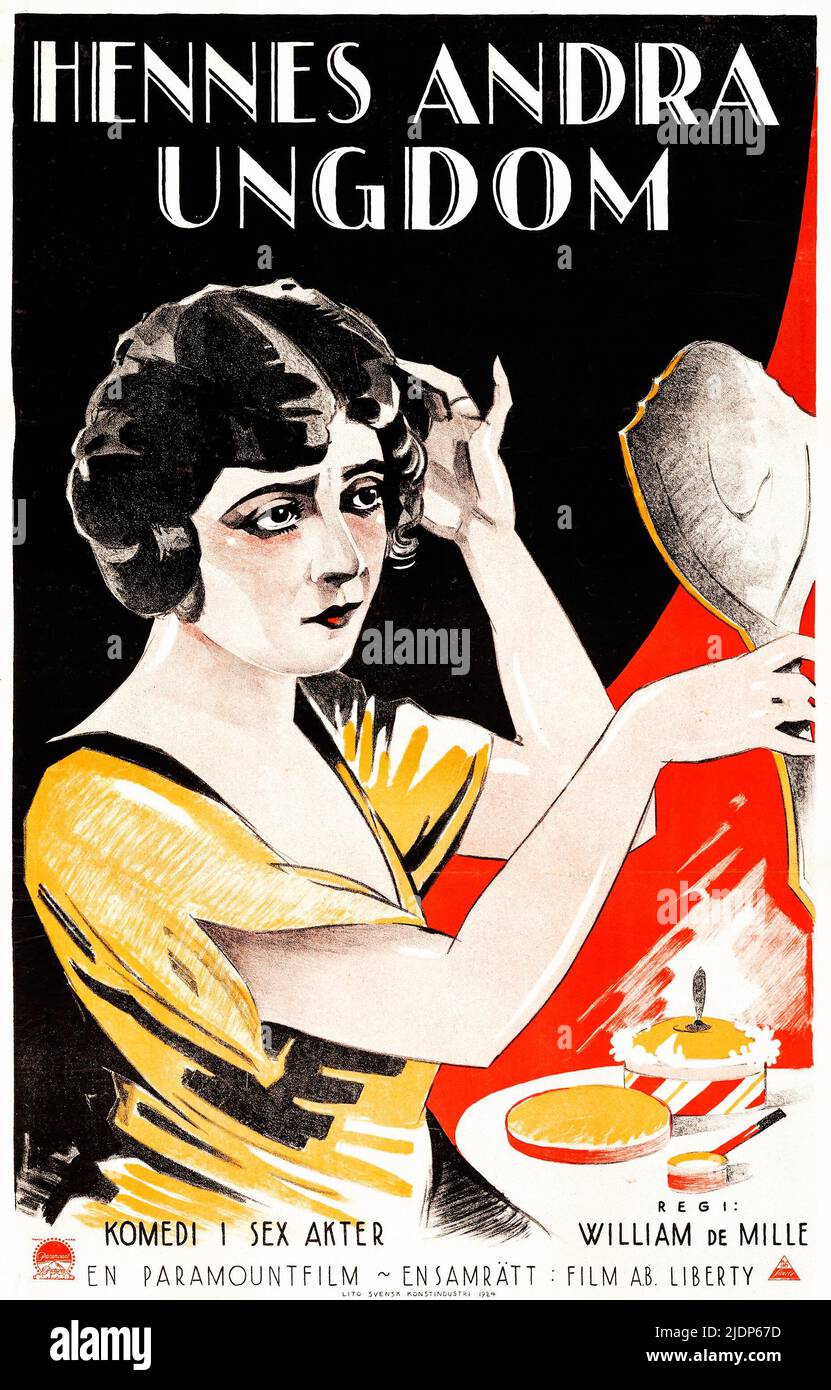 Hennes andra ungdom - solo 38 (Paramount, 1924) poster cinematografico svedese Foto Stock