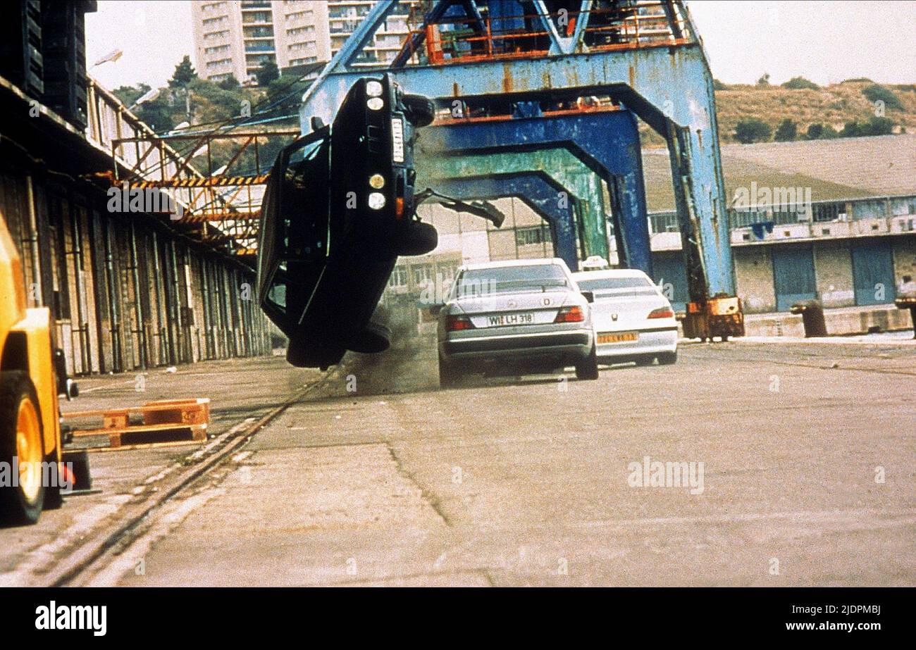 CAR crash scena, Taxi, 1998 Foto Stock