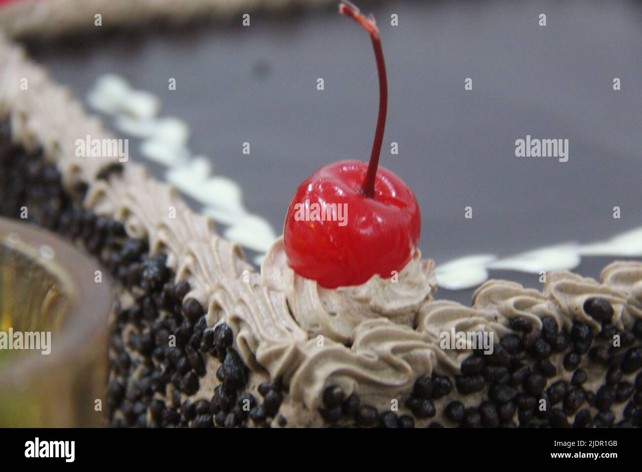 Decorazioni per feste, bevande e cibo Foto Stock