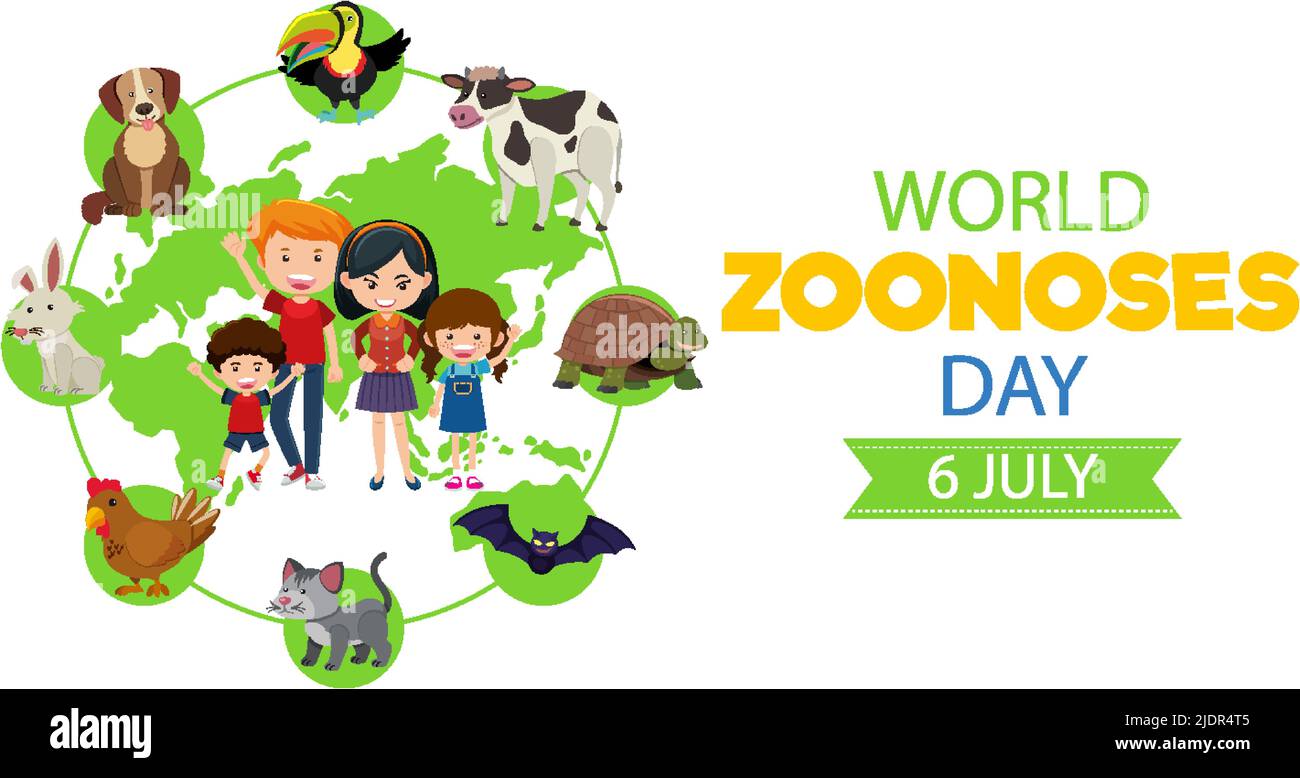 World zoonoses giorno banner disegno illustrazione Illustrazione Vettoriale