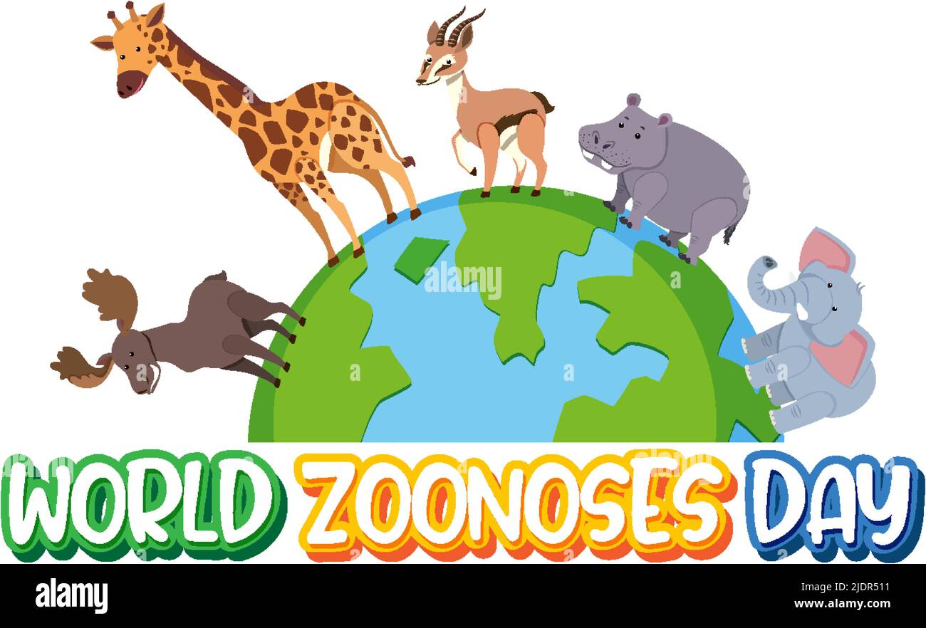 World zoonoses giorno banner disegno illustrazione Illustrazione Vettoriale