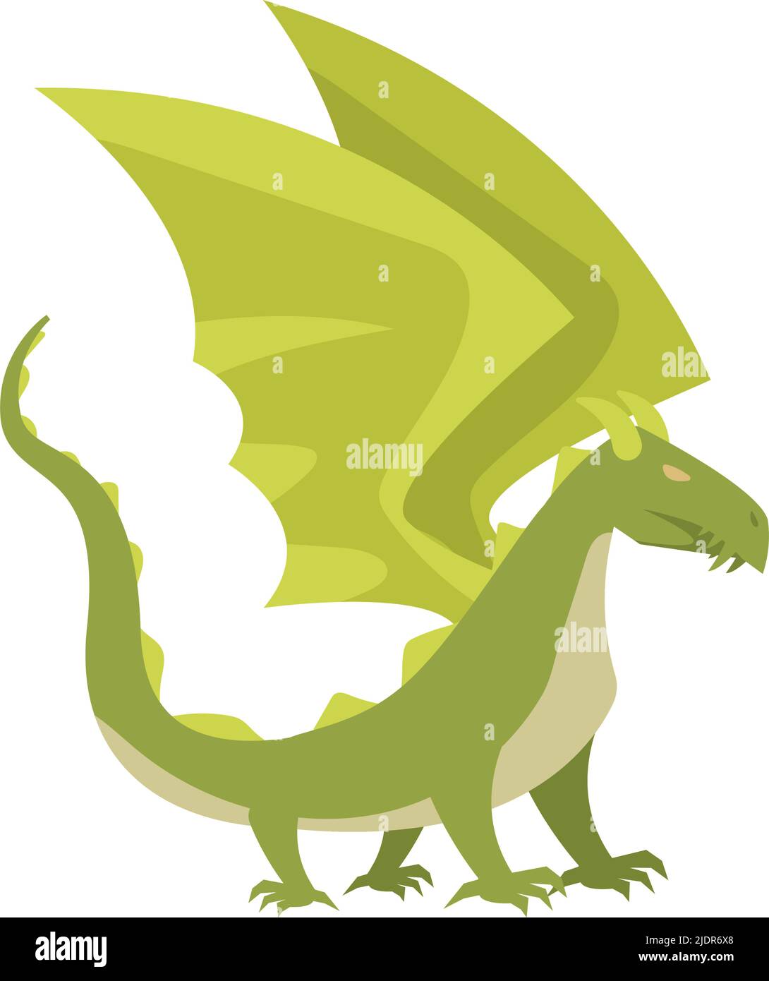 drago verde con ali Illustrazione Vettoriale