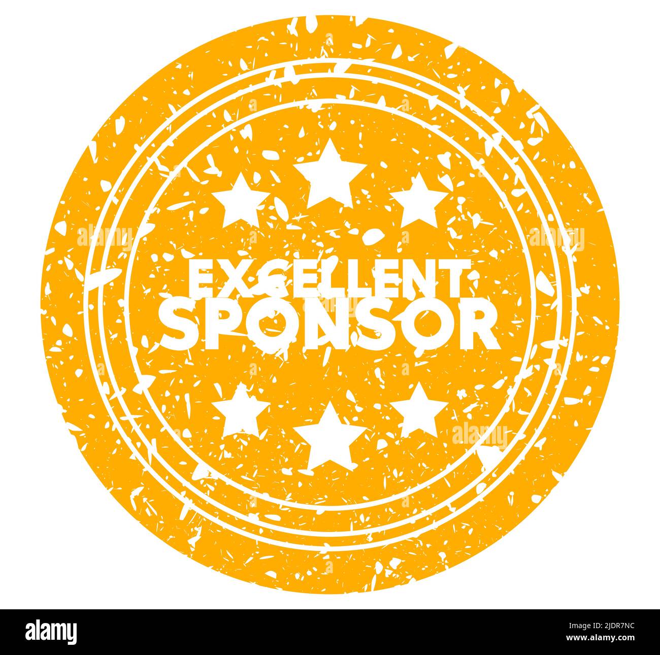 Semplice timbro in gomma vintage con eccellente testo Sponsor. Illustrazione Vettoriale