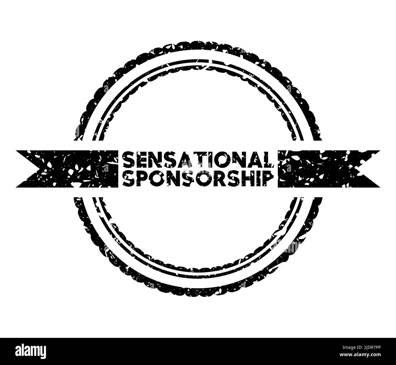 Semplice francobollo vintage in gomma con sensazionale testo di sponsorizzazione. Illustrazione Vettoriale