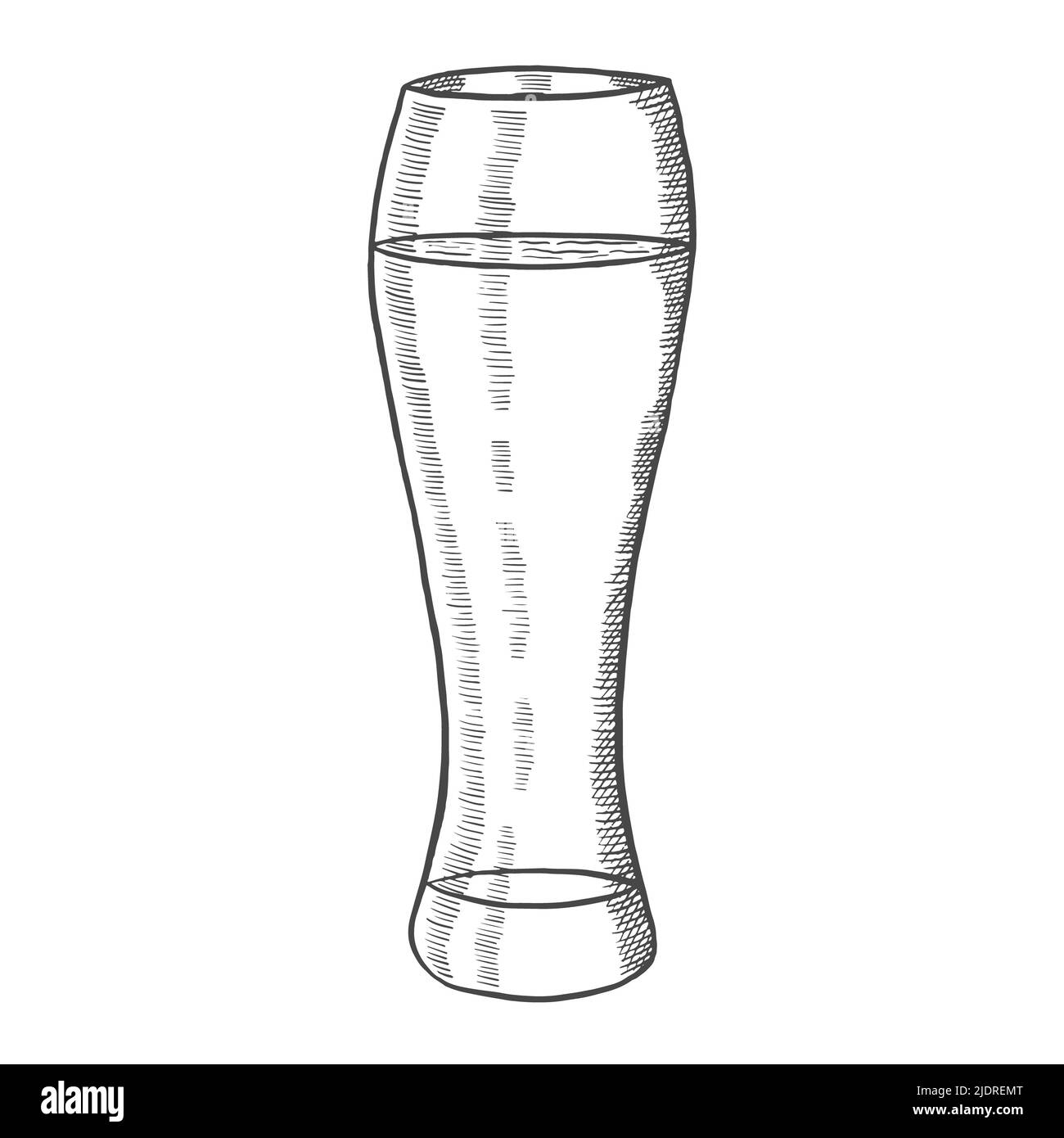 birra tedesco o germania cucina tradizionale cibo isolato doodle disegno a mano con disegno vettoriale stile contorno Foto Stock