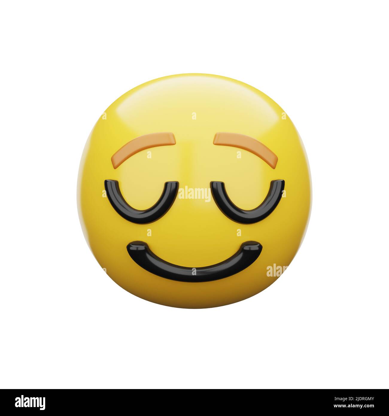 3D Emoji viso sollevato Foto Stock