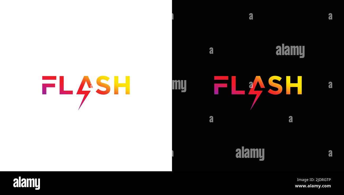 Design con logo flash moderno ed elegante Illustrazione Vettoriale