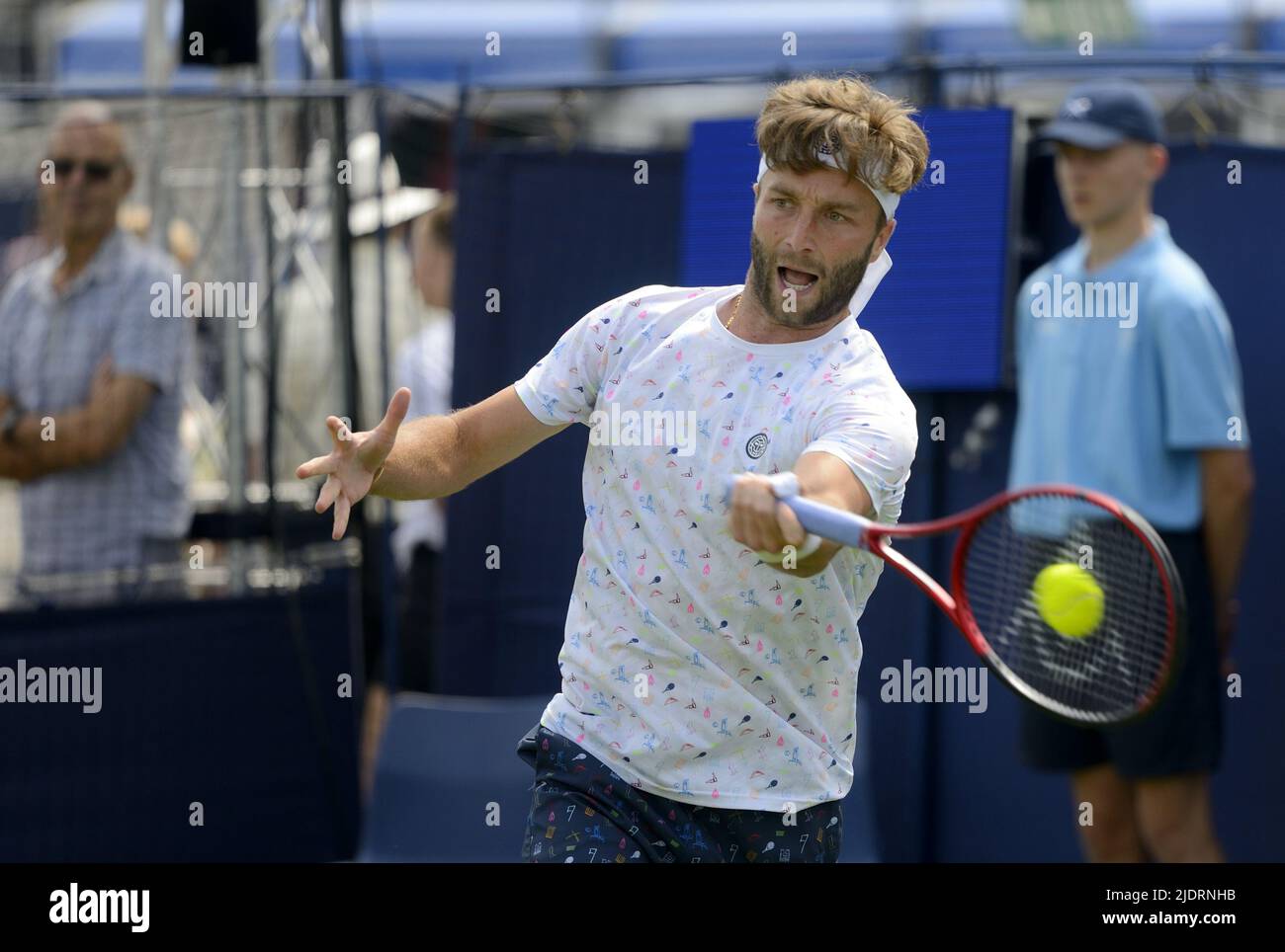 Liam Broady (GB) in qualifica al Rothsay International, Devonshire Park, Eastbourne, 18th giugno 2022 Foto Stock