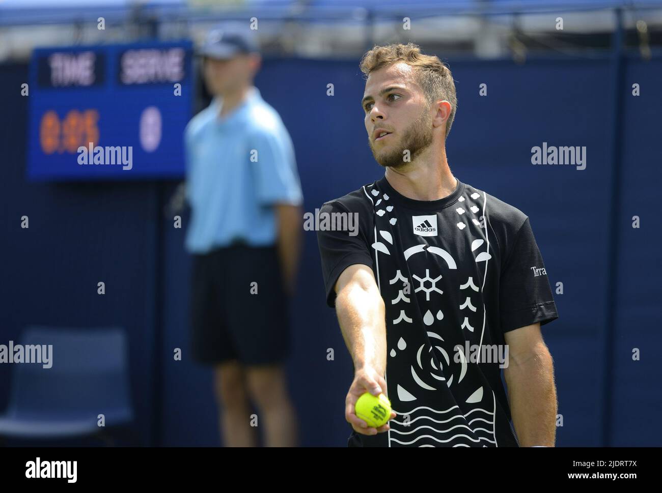 Hugo Gaston (Francia) in qualifica al Rothsay International, Devonshire Park, Eastbourne, 18th giugno 2022 Foto Stock