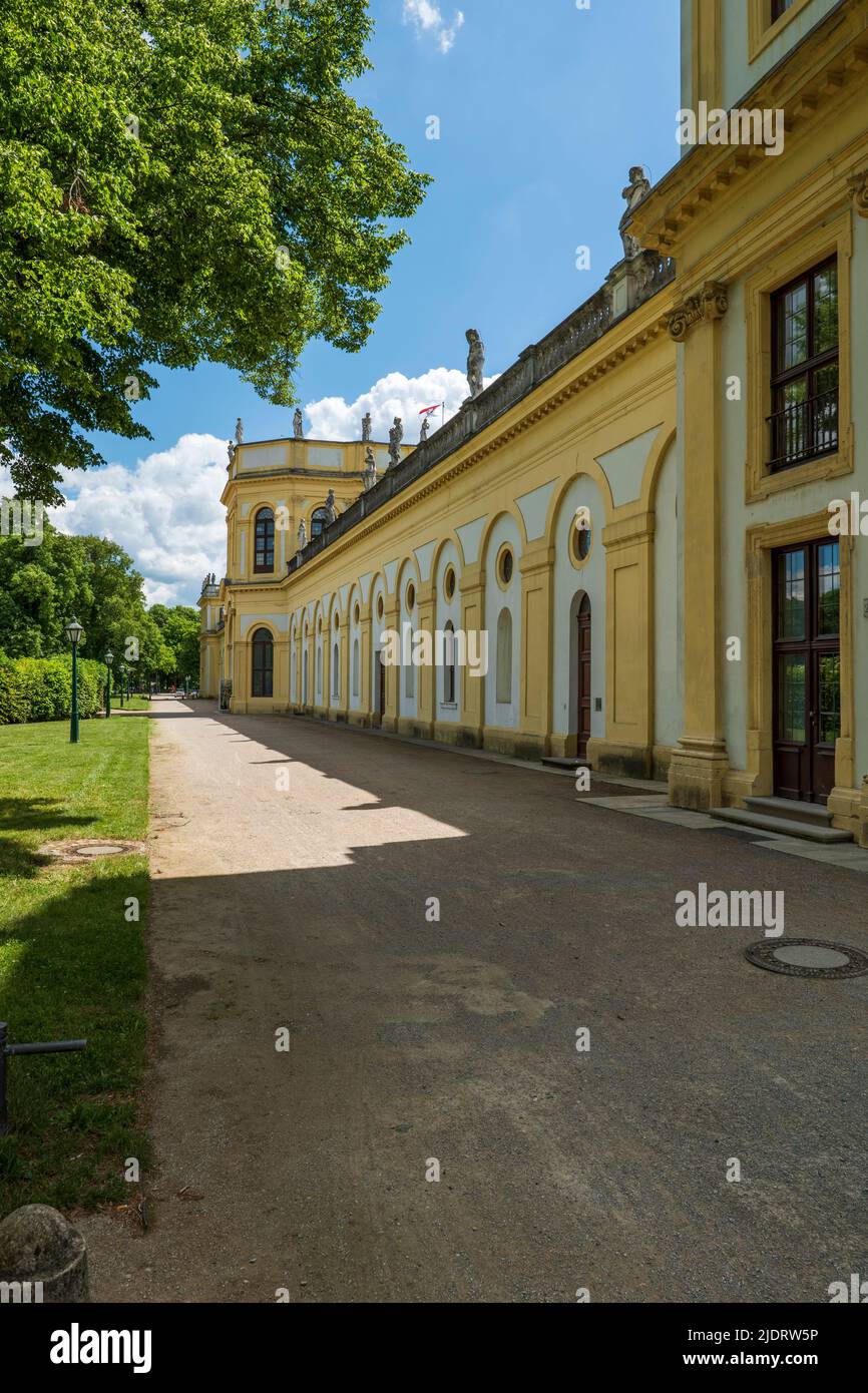 Vista posteriore dell'orangeria barocca di Kassel, Assia, Germania Foto Stock