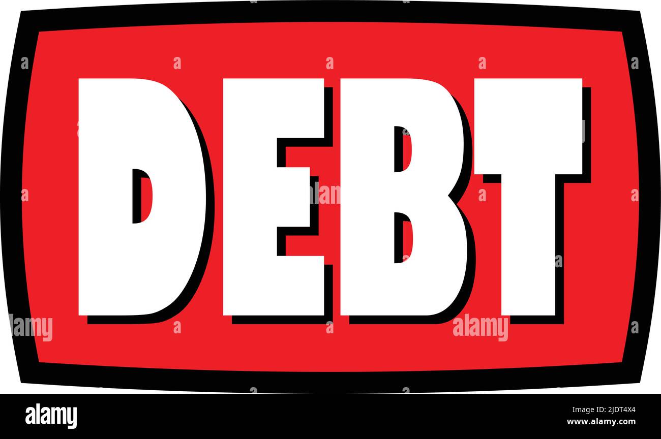 La tipografia di parola di debito o illustrazione di vettore di icona. Illustrazione Vettoriale