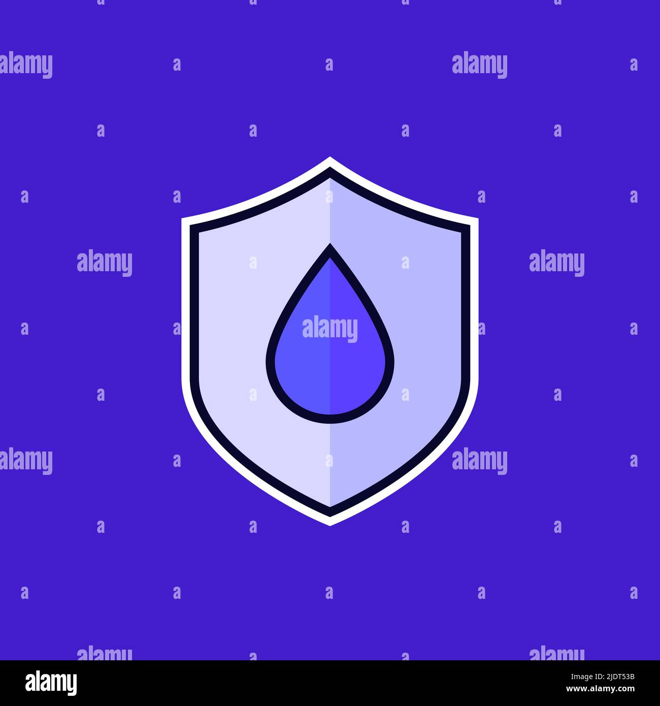 icona vettoriale impermeabile con scudo Illustrazione Vettoriale