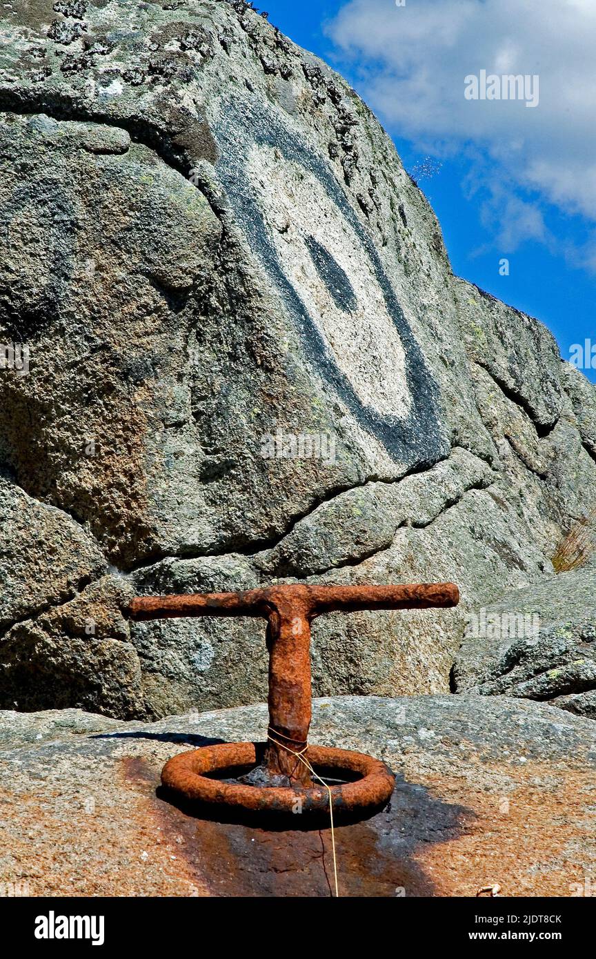 Resti dell'età delle navi a vela nell'isola di HIDRA nella Norvegia sud-occidentale. Foto Stock