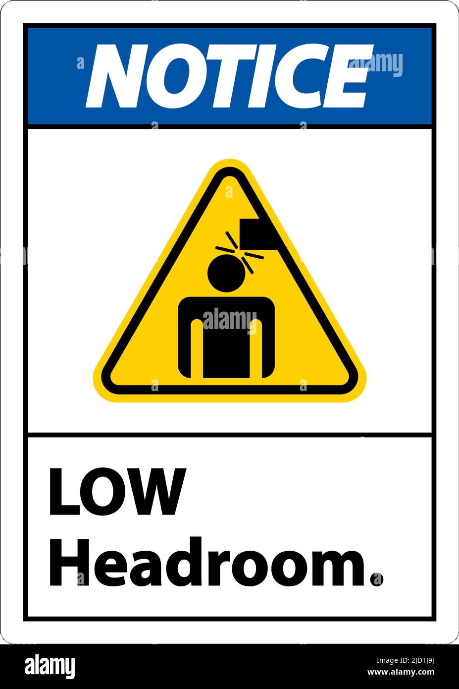 Avviso: Etichetta con spazio di testa basso, segno su sfondo bianco Illustrazione Vettoriale