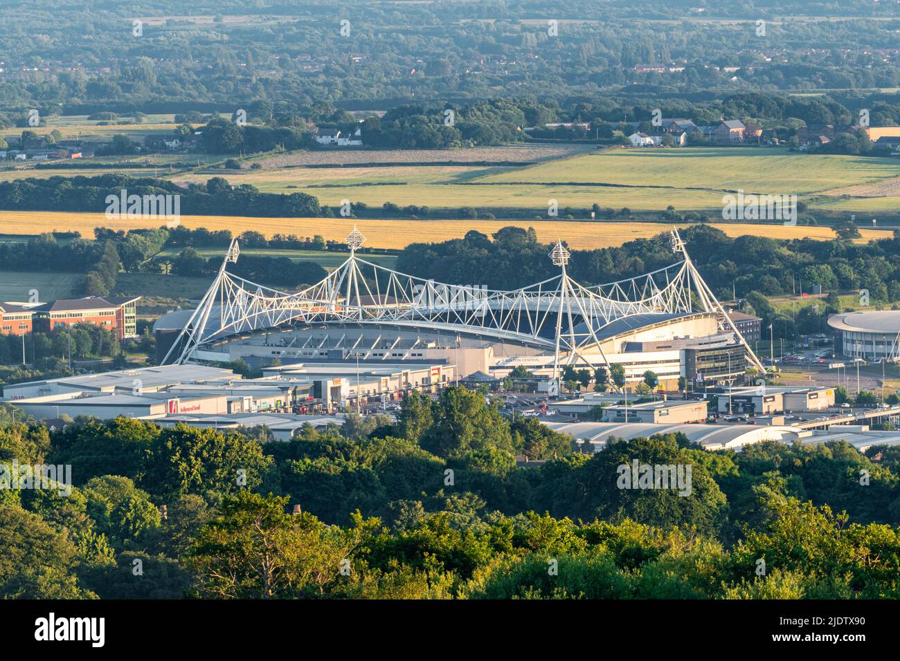 University of Bolton Stadium, ex Macron Stadium e Reebok Stadium, sede del Bolton Wanderers Football Club, Inghilterra, Regno Unito Foto Stock