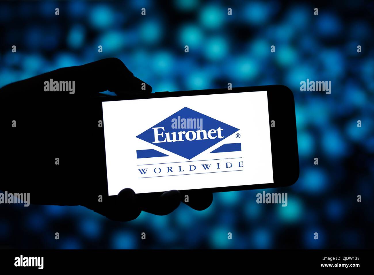 Editoriale Euronet Worldwide. Foto illustrativa per notizie su Euronet Worldwide - un fornitore americano di servizi di pagamento elettronico globale Foto Stock