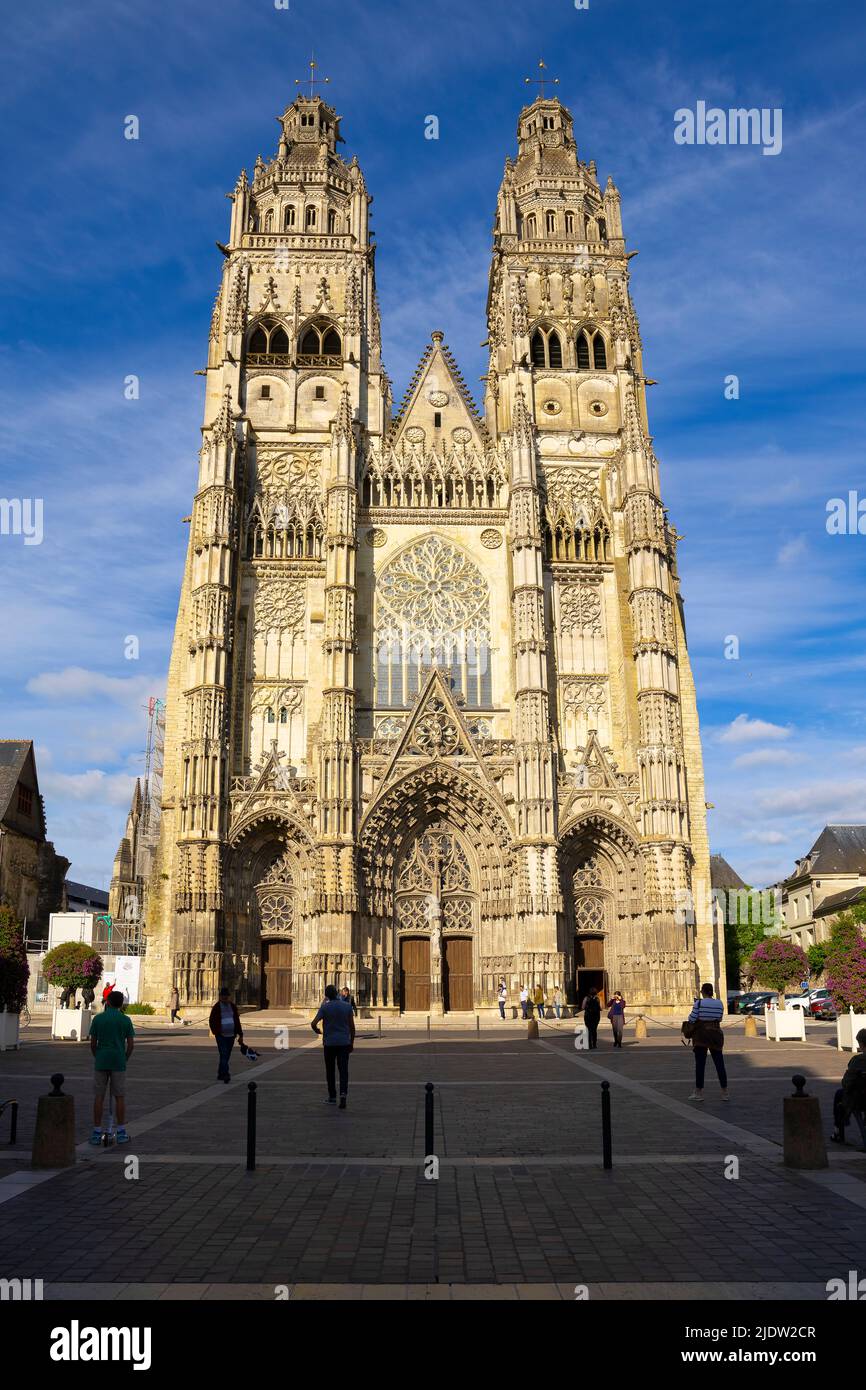 Cattedrale di Saint Gatien a Tours, Indre-et-Loire, Francia. Foto Stock