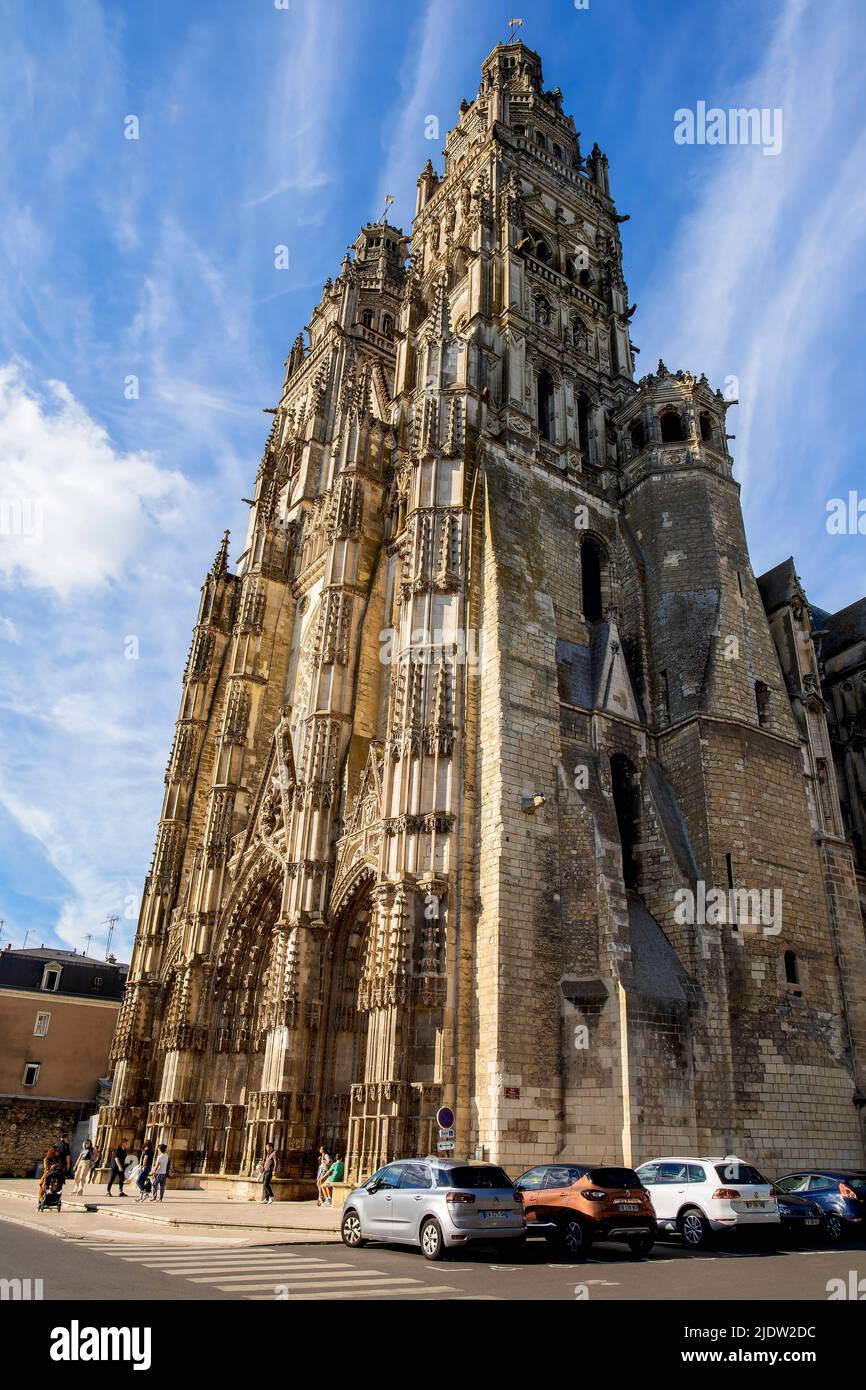 Cattedrale di Saint Gatien a Tours, Indre-et-Loire, Francia. Foto Stock