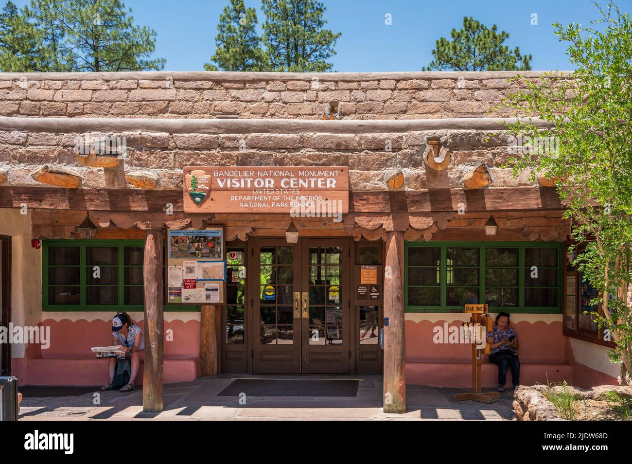 Bandelier National Monument Visitor Center, New Mexico, USA. Foto Stock