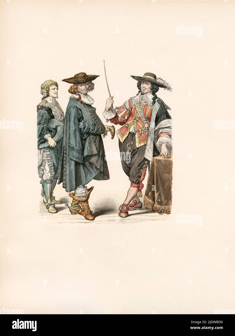 Nobleman, Francia, metà del 17th secolo, illustrazione, la storia del costume, Braun & Schneider, Monaco, Germania, 1861-1880 Foto Stock