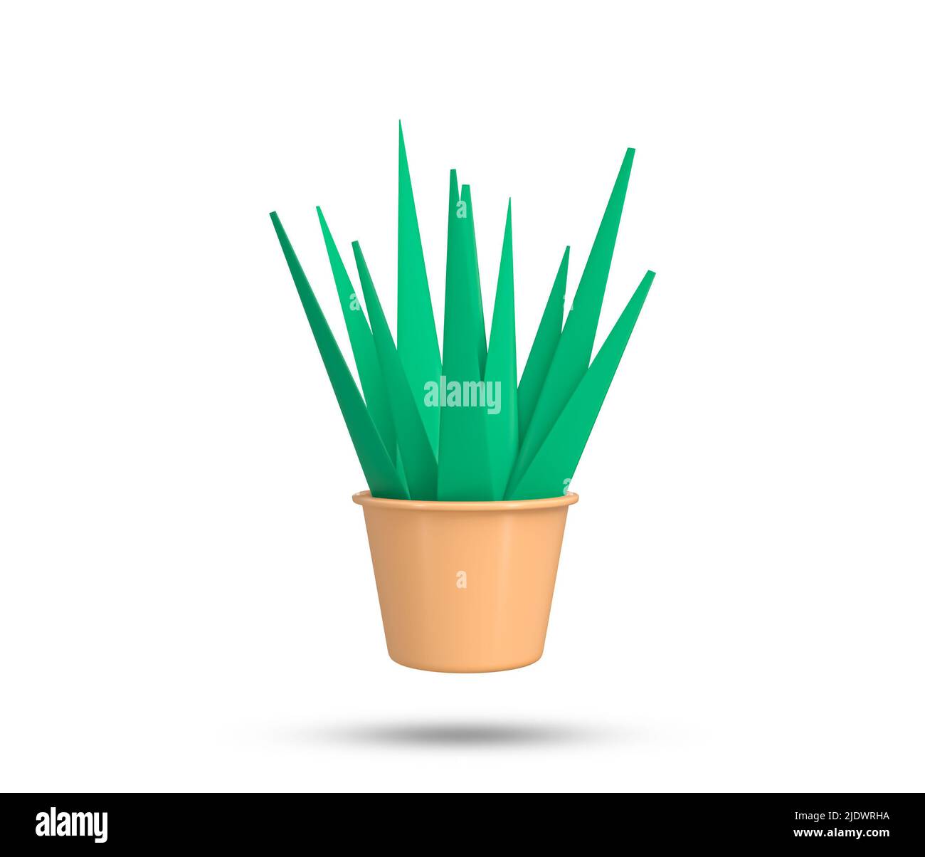 Aloe vera albero in vaso 3D icona. Aloevera pianta verde con Pot. Clitpart pianta per decorazione interna e tavolo da tavolo simbolo albero. Decorazione del POT dell'albero Foto Stock