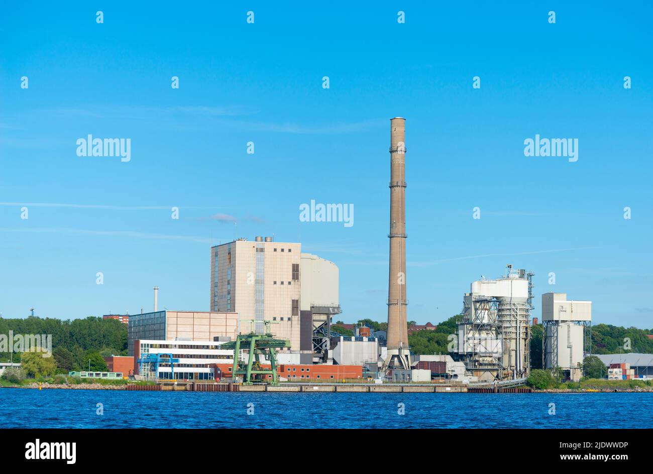 Chiudere la centrale elettrica a carbone sul Kiel Fjord, Kiel Schleswig-Holstein, Germania settentrionale Foto Stock