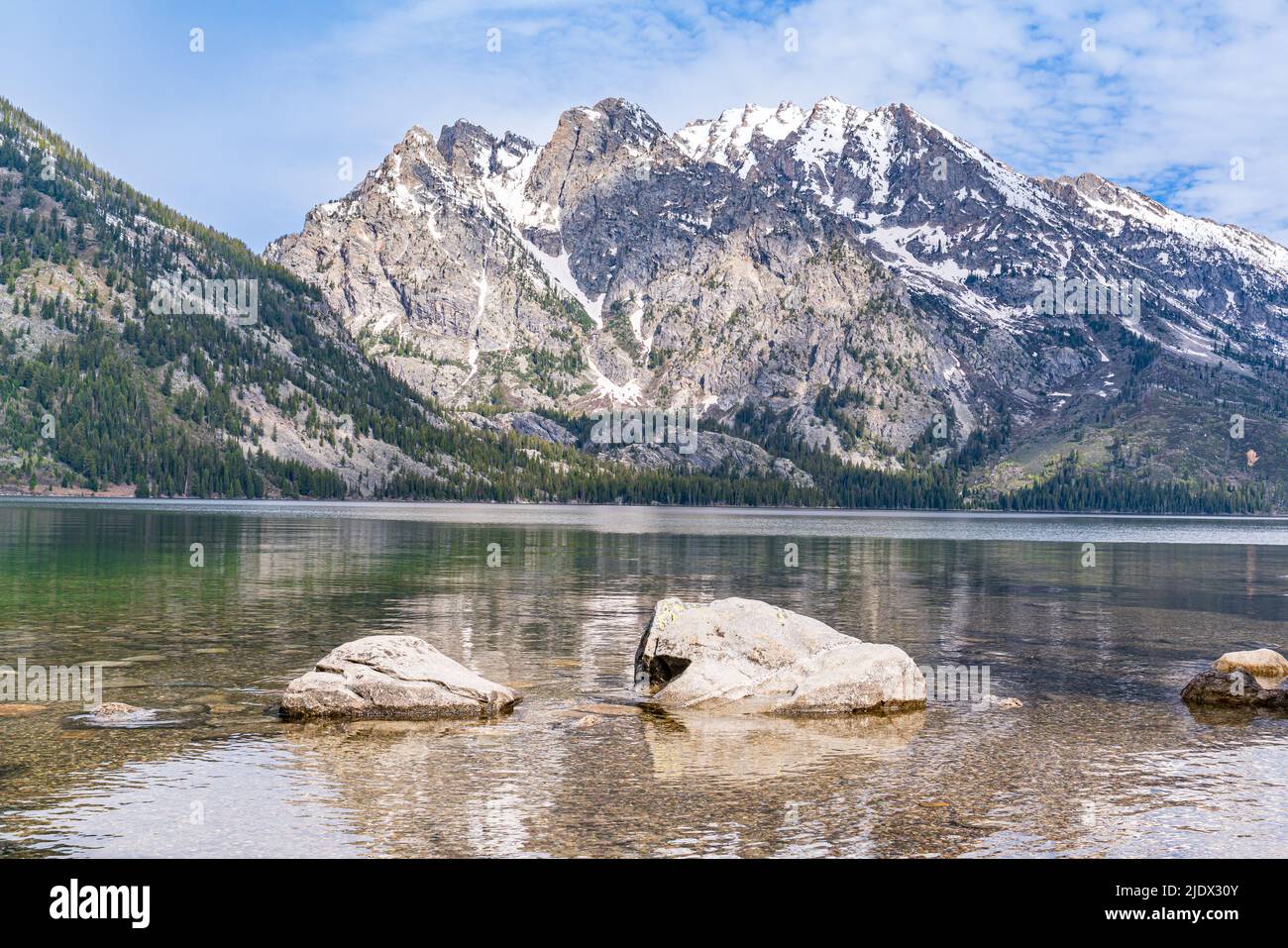Splendido lago Jenny nel Grand Teton National Park, Wyoming Foto Stock