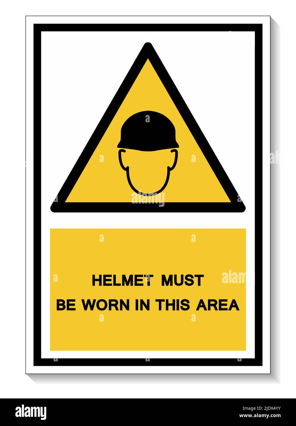 Il casco deve essere indossato in quest'area simbolo del segno Isola su sfondo bianco, illustrazione vettoriale EPS.10 Illustrazione Vettoriale