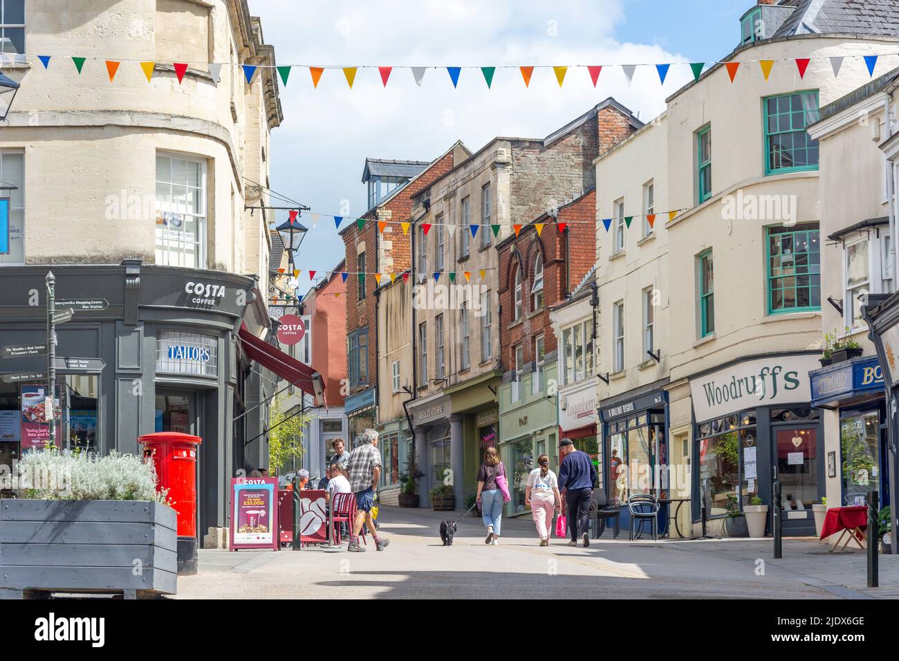 High Street, Stroud, Gloucestershire, Inghilterra, Regno Unito Foto Stock