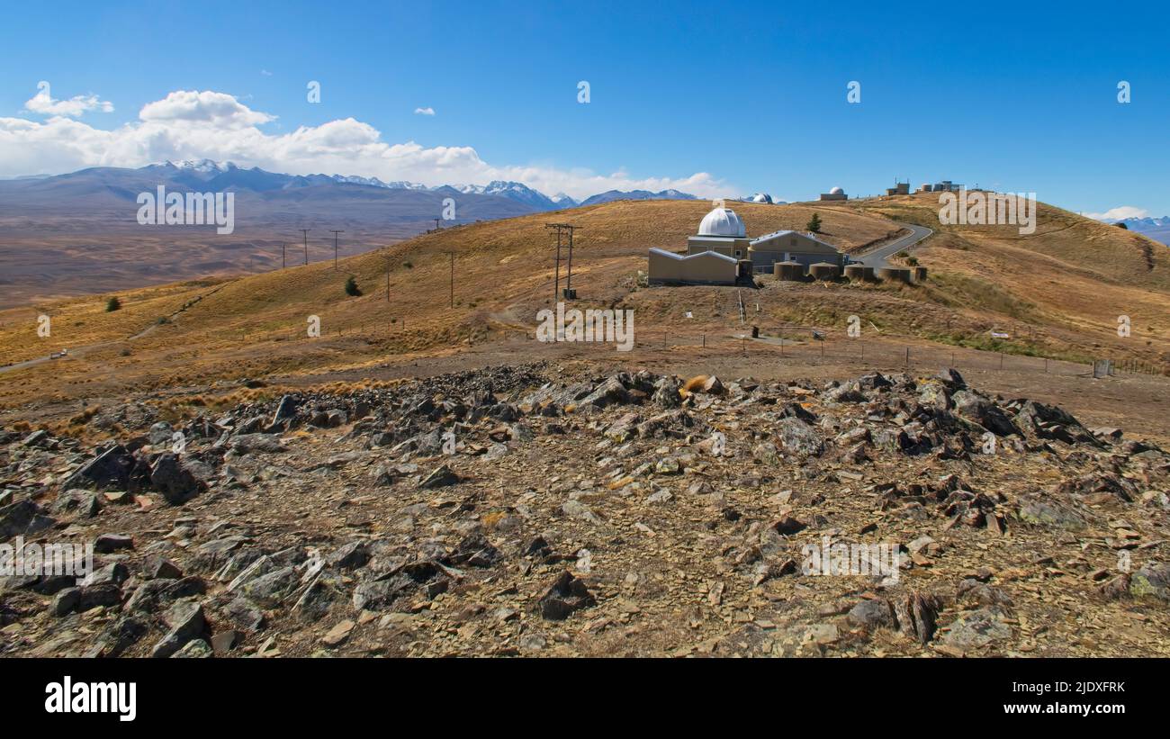 Tekapo, Nuova Zelanda - 4 Febbraio 2015: Istituto di Ricerca astronomica dell'Università di Canterbury all'Osservatorio del Monte John Foto Stock
